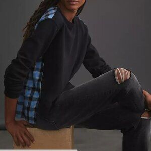 NWT Pilcro Contrast Flannel Sweatshirt, size S.